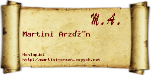 Martini Arzén névjegykártya